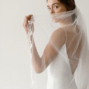 Briony Wedding Veil Classic Fingertip 45 inch Bridal